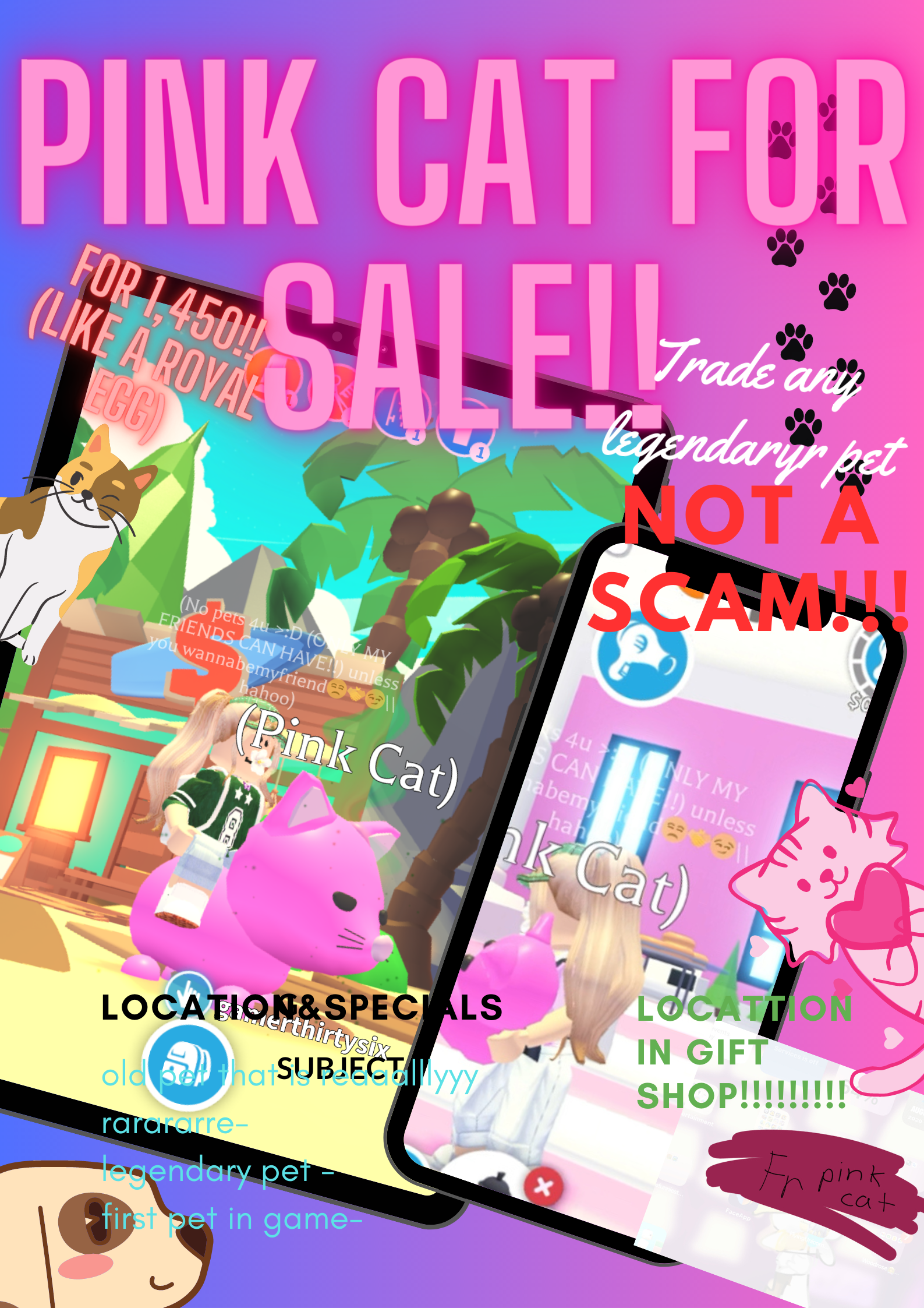 PINK CAT FOR SALE!!!!!!!!!!!!!!!!!!
