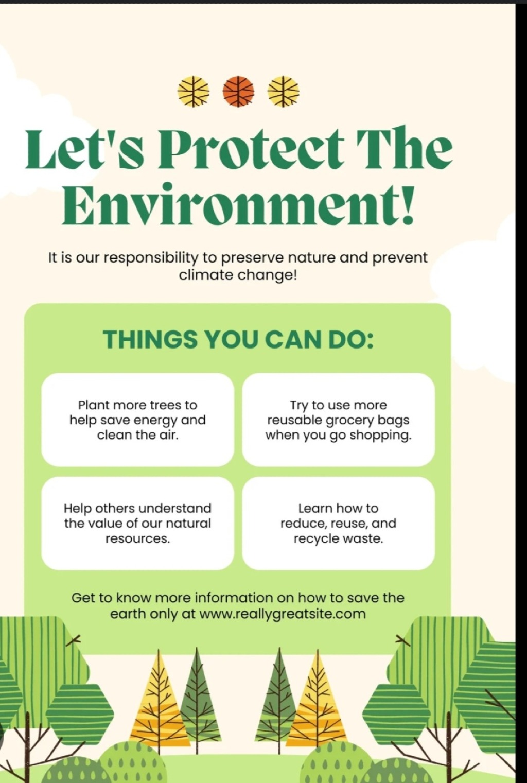 Canva poster highlighting the biggest contributors to environment change.